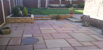 patio and lawn